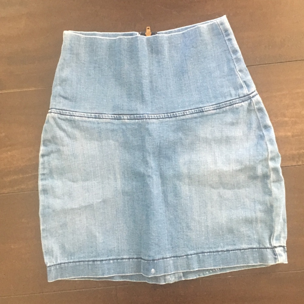 High Waisted Denim Skirt